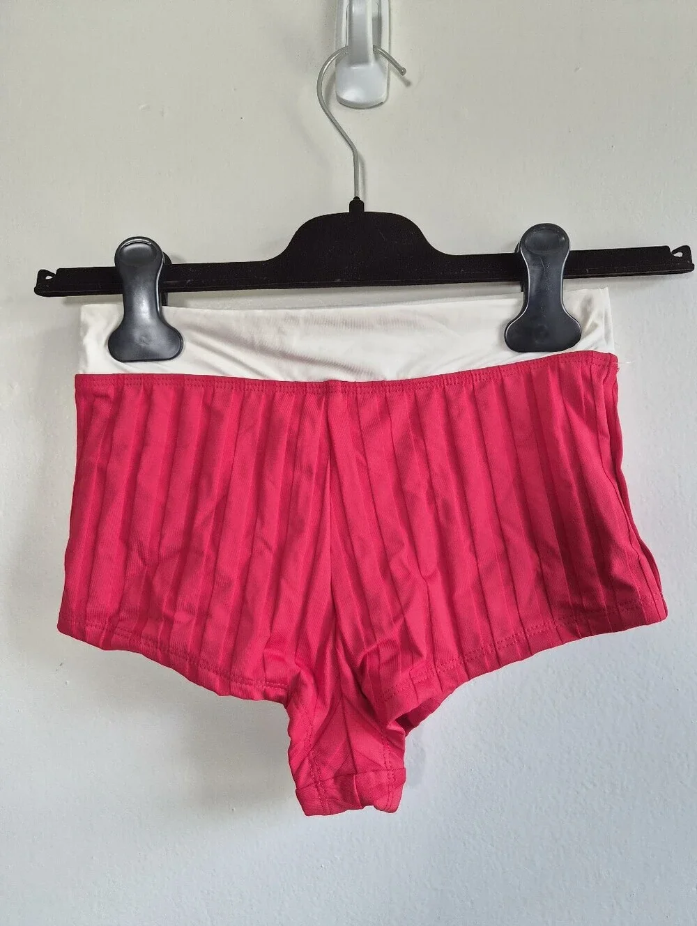 New KYA Kati Wide Rib Rouge/Creme Swim Bikini Bottoms X-Small NWOT